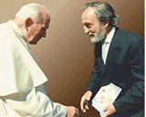 Master San Mat Pier Franco Marcenaro and Pope John Paul II